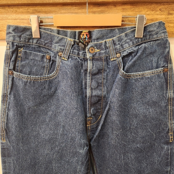 Gino Green Global Jeans Mens 34x31 Blue Vintage Embroidered JNCO Grunge 999 - Picture 4 of 15